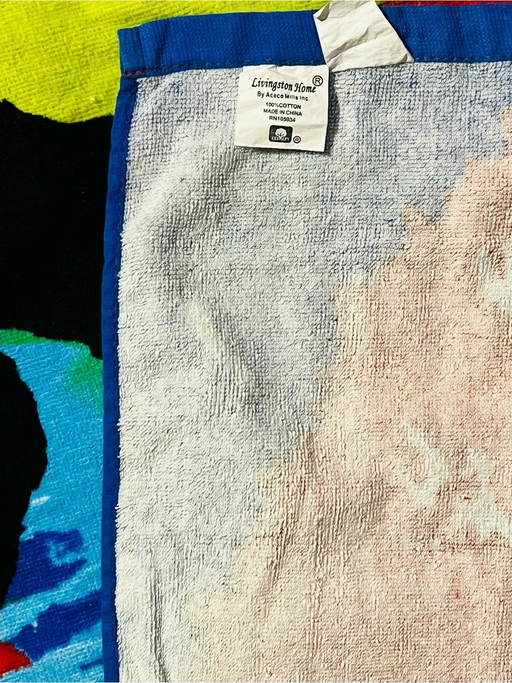 Retro Hippie Love Tie Dye Peace Sign Beach Towel